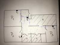Router in the corridor and Ethernet sockets in each room - to create a network.