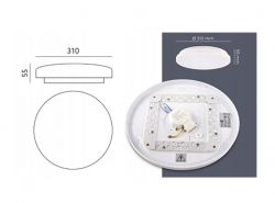 [BK7231T/WB2S] Smart Led Moon 18W 1260lm CCT