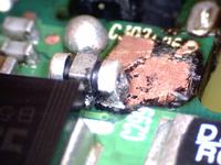 Laptop HP nx8220 - spalona część bloku zasilania. Laptop HP nx8220 - spalona część bloku zasilania.