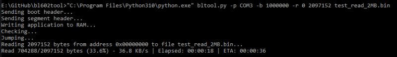 testing bl602tool from renzenicolai for BL602 flash read and write
