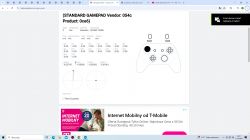 Zrzut ekranu z interfejsem testera gamepada, widoczne dane osi i przycisków.