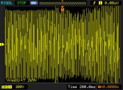 Oscilloscope Graph with Sine Wave Oscilloscope screenshot displaying a sine wave.