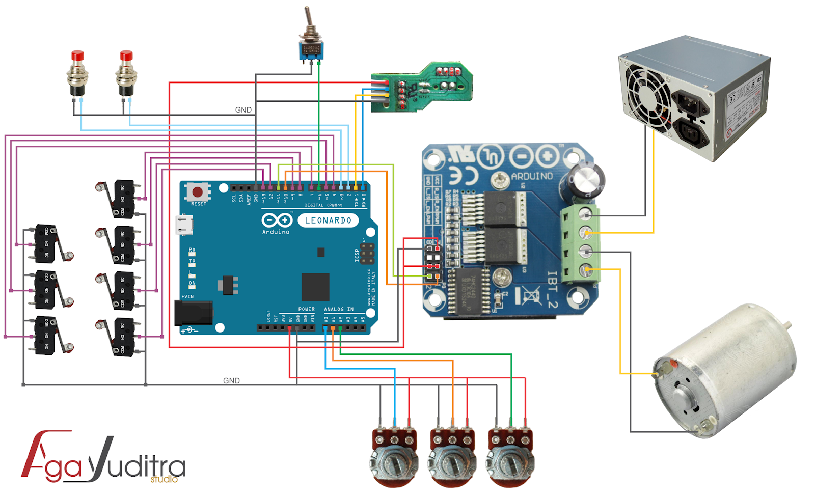 Arduino leonardo схема