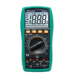 Multimetr ręczny Proskit MT-5211 z dużym wyświetlaczem LCD i pokrętłem do wyboru zakresu.