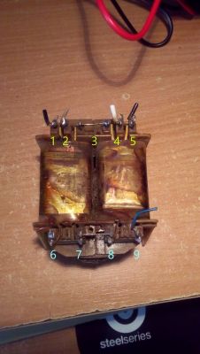 Connecting a Transformer: Identify Primary & Secondary Windings, Measure Resistance (1-2, 4-5, 7-8) Connecting a Transformer: Identify Primary & Secondary Windings, Measure Resistance (1-2, 4-5, 7-8)