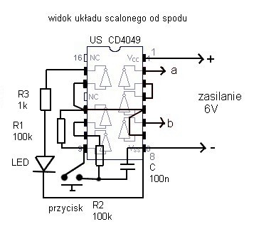 Włącznik on/off na jednym przyciusku monostabilnym