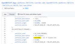 Code Changing Partition Start Address on GitHub Code snippet in a GitHub repository with a new partition start address.