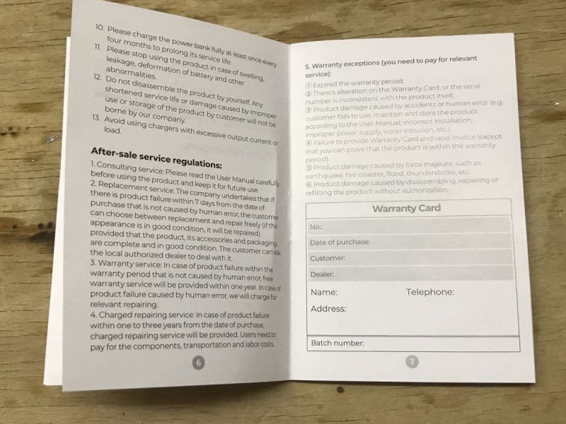 Otwarta instrukcja obsługi z kartą gwarancyjną