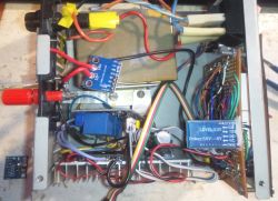 Inside of a transformer rectifier with electronics modules and relays