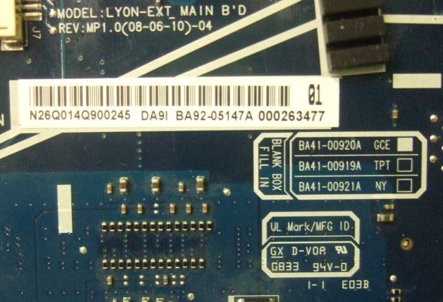 Samsung np-sa11 pomoc w identzfikacji elementu lub datasheat