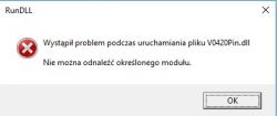 Wyskakujący komunikat - nie uruchamia się plik dll