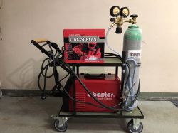 Bester 190c Multi welder on a cart with a gas cylinder and accessories.