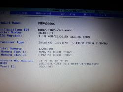 Zdjęcie ekranu BIOS Phoenix SecureCore Technology z informacjami o systemie.