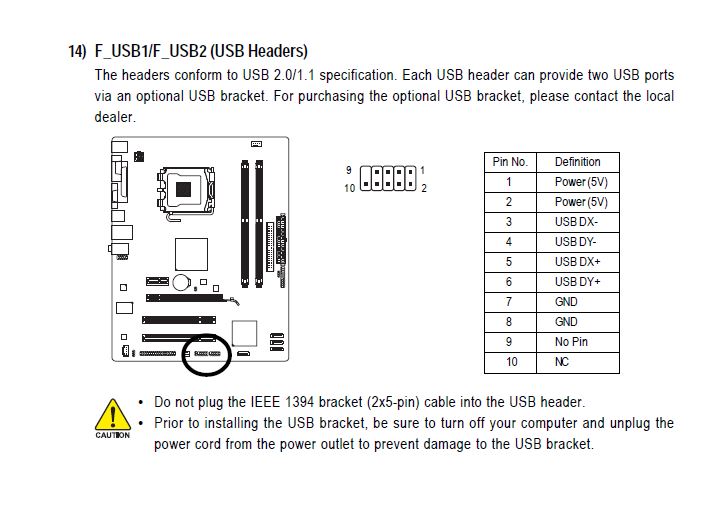 Gigabyte Ga G31m Es2l Podlaczenie Zewnetrznych Wejsc Usb