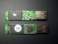 Dwa spalone pendrive - wlozone w USB podpiete pdo FireWire na plycie