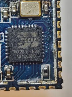 Close-up of an electronic module with a prominently visible LMA35 chip.