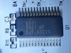 Close-up of an SMD IC on a PCB with labels U1, R6, R11, and C3