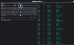 Screenshot of ESPHomeDreo517s control panel with heater settings and temperature logs on the right