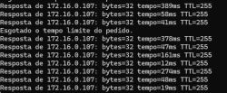 Ping command output with unstable response times for IP 172.16.0.107