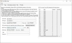 FormOBKConfig configuration window with network and GPIO settings