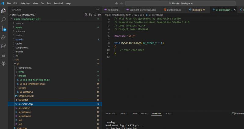 ESP32 and touch display - part 5 - LVGL in SquareLine Studio ESP32 and touch display - part 5 - LVGL in SquareLine Studio