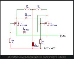Circuit diagram of an autonomous power supply impulse induction soldering iron.