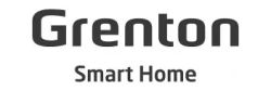 Logo firmy Grenton z napisem Smart Home na białym tle