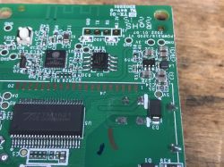 Close-up of the Sonoff POWR316D circuit board with visible components.