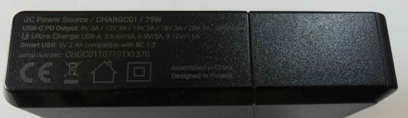 Wnętrze ładowarki USB 75W Green Cell CHARG01