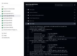 User interface of the OpenBK7231N build process displaying code.