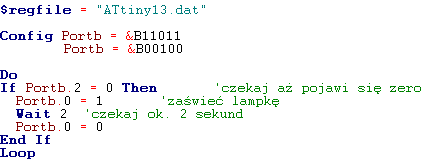 Dlaczego drugi program w Bascom nie działa poprawnie przy portb.2?