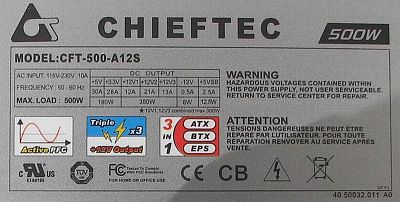 Chieftec model: CFT-500-A12S piszczy 10nF/1KV. Chieftec model: CFT-500-A12S piszczy 10nF/1KV.