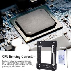 Zestaw korektora wyginania CPU LGA1700 z narzędziami i uszczelką termiczną.