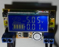2A DC / DC buck converter test with regulation and voltage and current display