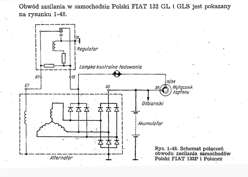 Fiat 125 p Alternator 6cio diodowy nie ładuje, wirnikm