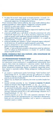 Fragment instrukcji obsługi ekspresu do kawy.