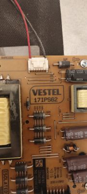 VESTEL 17IPS62 circuit board with electronic components Section of circuit board with VESTEL 17IPS62 marking and electronic components