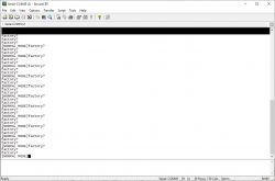 Screenshot of SecureCRT program showing serial console output.