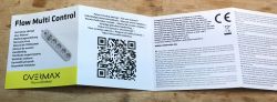 Overmax Flow Multi Control User Manual User manual leaflet with QR code and Overmax Flow Multi Control logo.
