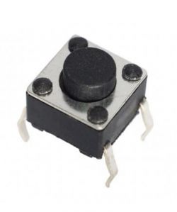 Czarny przycisk typu Switch z czterema nóżkami.