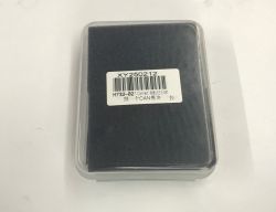 Clear plastic case with black foam and a label with barcode and Chinese text