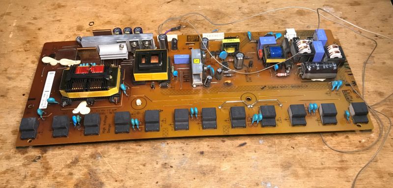 Old Recovered Printed Circuit Board Old printed circuit board with electronic components