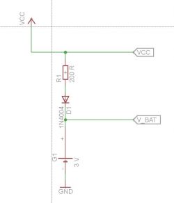 Duży zegar do garażu z Bluetooth, pomiar temperatury i zapis min/max - podłączenie DS3231 V_bat