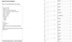 Device configuration template with empty fields and Tuya chip identifier.