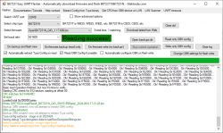Screenshot of BK7231 Easy UART Flasher showing successful configuration reading.