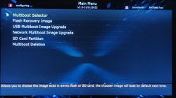 Menu dekodera z listą opcji multiboot