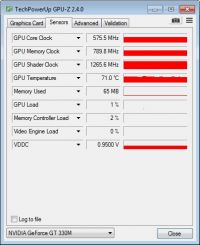 Samsung RF710. Napięcie VINO odczytane programem HWMonitor