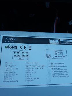 Radio Vordon HT851BT - jak podłączyć kamerę cofania?