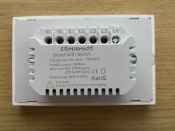 Zemismart KES-606US-W3 triple switch with visible connectors.