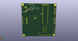 Widok projektu płytki PCB zaprojektowanej w KiCad